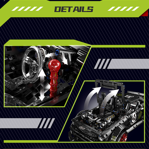 Mô hình lắp ráp xe hơi thể thao Mustang đen tĩnh Mould King 13108S 3201 chi tiết, đồ chơi giáo dục kỹ thuật, quà tặng lễ hội - Product Image 4