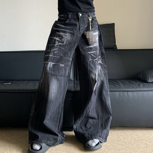 Offre Spéciale – Fabricant de Denim Personnalisé – Pantalon <span class=keywords><strong>Homme</strong></span> Ample et <span class=keywords><strong>Large</strong></span> à Jambe Droite, Lavé, Tendance - Product Image 2