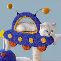Árbol para Gatos Minimalista de Madera Maciza, Mueble Escandinavo de Varios Niveles para Escalar y Explorar