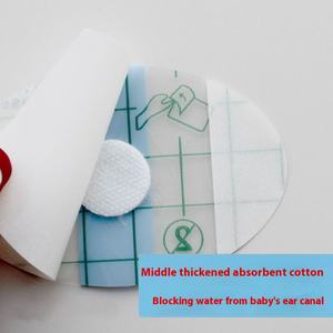 PU membran tahan air transparan hipoalergenik stiker telinga sekali pakai penutup telinga Pancuran bayi untuk anak-anak - Product Image 3