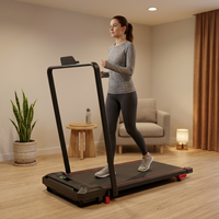 Tapis de marche électrique pliable avec main courante, inclinaison manuelle, moteur sans balais, écran LED, capacité 110 kg pour la maison et la salle de sport
