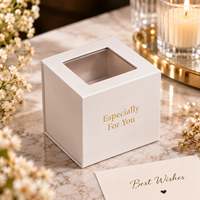Boîtes d'emballage de luxe en carton rigide pliables de 20 cm avec fenêtre et fermeture magnétique pour bijoux et cils, personnalisables