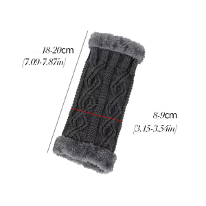 Guantes sin dedos de acrílico con Cable sólido de Invierno para mujer - Product Image 6