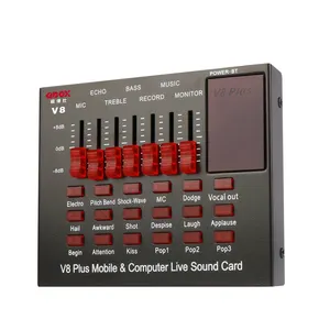 Oplaadbare Mobiele & Computer Live Geluidskaart Usb Audio Interface Met Meerdere Geluidseffecten Bt Verbinding Voor Zingen Live