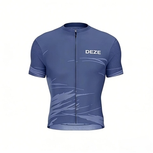 Maillot de cyclisme de route et de VTT pour <span class=keywords><strong>homme</strong></span> à manches courtes, logo personnalisé, <span class=keywords><strong>anti</strong></span>-<span class=keywords><strong>UV</strong></span>, coupe ergonomique, évacuation de l'humidité, polyester respirant - Product Image 2