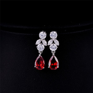 RAKOL SP116 Luxury fashion <b>Women</b> Decoration Water Drop Zircon Crystal Stone Pendant Necklace <b>Jewelry</b> <b>Set</b> - Product Image 3