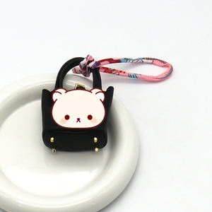 Großhandel <span class=keywords><strong>Mini</strong></span>-Taschen-Design Schlüsselanhänger - PU-Leder Autoschlüsselanhänger Kreatives Kopfhörer-Etui Charm - Product Image 4