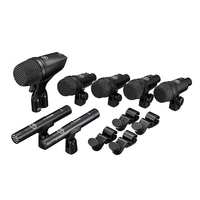 Ensemble de microphones de batterie sept pièces pour performance scénique, micros à condensateur professionnels pour enregistrement d'ensembles