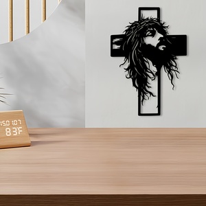 Cruz de Jesús, Arte Decorativo de Metal para Pared, Escultura Colgante, Decoración para el Hogar y la Oficina, Regalo de Pascua - Product Image 2