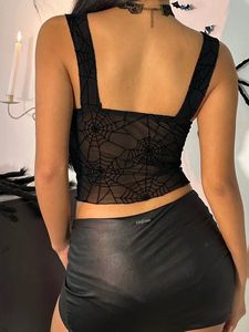 Nuovo Top Senza Maniche Sexy a Rete di <span class=keywords><strong>Ragno</strong></span> Trasparente e Aderente per Donne - Product Image 2