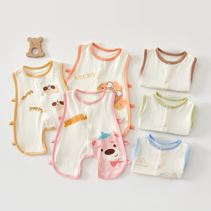 Body de Verano Delgado para Bebé, Chaleco sin Mangas de Algodón, Mameluco Unisex para Recién Nacido con Diseño Calado para Niños y Niñas - Product Image 1