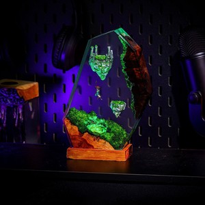 Lampe de nuit décorative en résine colorée gravée à la main Legend Zelda Sky Island Art Déco, ornement de bureau pour anniversaire et festival - Product Image 2