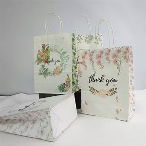 26*12*33cm Kraft Paper Thank You Packaging Bags for <b>Small</b> Business <b>Gift</b> Bag Handle for Wedding Christmas Birthday <b>Gift</b> Package - Product Image 1