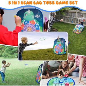 Jeu de lancer de sac de haricots 5 en 1, plateau de jeu en plein air, anneau de lancer, jeu de fléchettes, cible, balle collante, jeu de sport d'intérieur - Product Image 5