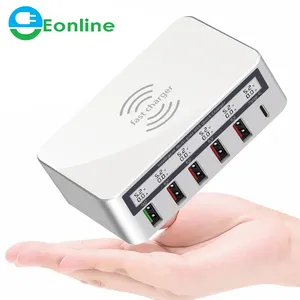 Eon-line qi carregador rápido 3.0 usb, sem fio, para samsung s10, iphone, huawei, xiomi