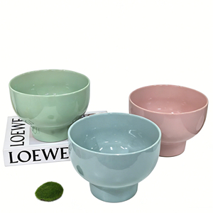 Nouveauté 2026 : Pots de fleurs en céramique à pieds en forme de bol (rose/jaune/bleu/vert) pour plantes succulentes d'intérieur, décoration maison – Vente directe usine - Product Image 2