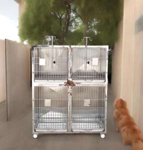 Gabbia di Lusso per Animali Domestici, Grande Box in Acciaio Inox per Cani e Gatti, Uso Ospedaliero e Domestico, Produttore di Gabbie Veterinarie - Product Image 5