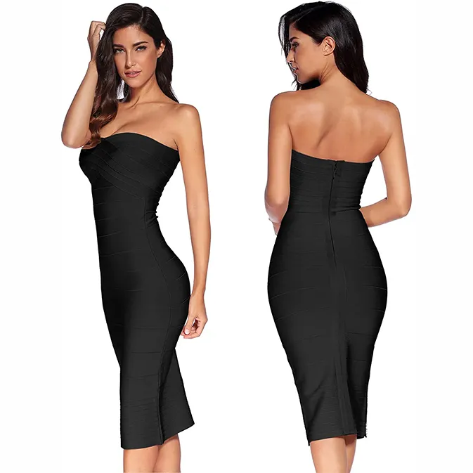 Một Vai nữ ống trắng Couture Băng xem xét phụ nữ thanh lịch mới băng váy bodycon bút chì màu đen và trắng bóng áo choàng