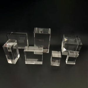 Wholesale Handmade Polished K9 Blank Crystal Glass Cube for 3D Laser Engraving Customizable Size Event Souvenir Home Decoration