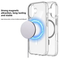 Coque de téléphone magnétique transparente pour 17 Pro, avec dos détachable et remplaçable, cadre en TPU, antichoc, protection intégrale