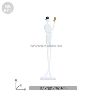 Statue d'<span class=keywords><strong>homme</strong></span> de lecture en métal moderne JINS décor de bureau élégant <span class=keywords><strong>pour</strong></span> salon <span class=keywords><strong>chambre</strong></span> hall d'hôtel | ornement d'étagère de bureau d'étude - Product Image 5