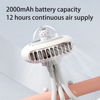 Ventilateur portable sans pales pour poussette, silencieux et sûr, avec trépied flexible pour poussette, chambre et bureau