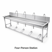 Wastafel Dapur Stainless Steel 201/304 Komersial, Custom Double Three Sink, Finishing Brushed Matt, Kaki Tinggi Dapat Disesuaikan