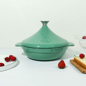 Casserole <span class=keywords><strong>en</strong></span> <span class=keywords><strong>fonte</strong></span> <span class=keywords><strong>émaillée</strong></span> de 26 cm, faitout, ustensiles de cuisine, pot à riz, pot <span class=keywords><strong>en</strong></span> terre cuite, <span class=keywords><strong>tajine</strong></span> marocain - Product Image 4