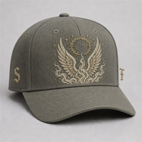 Casquette de baseball personnalisée avec broderie Old English, 5 panneaux, visière incurvée, style Dad Hat, streetwear urbain West Coast, vente en gros, faible MOQ