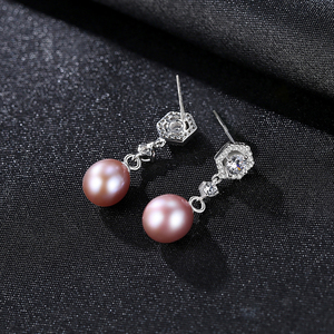 PAG & MAG Tatlısu Kültürlü Inci Damla Küpe Moda S925 Zarif Dangle Küpe Takı - Product Image 6