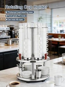 Organizzatore per Tazze da Caffè e Tè in Ceramica per Hotel e Ristoranti, 48 Set, Dispenser con Rotazione Manuale - Product Image 1