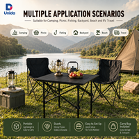Ensemble de table et chaises de camping portable avec 2 chaises pliantes et sac de transport pour pique-nique, voyages en plein air