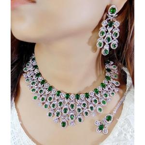 Trending Necklace with AD Drop Earrings <b>Jewellery</b> <b>Set</b> <b>Jewellery</b> Collection 2025 Handmade Bulk Product <b>Indian</b> Women <b>Jewellery</b> - Product Image 4