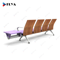 Chaise d'attente 3 places pour hôpital, sièges en tandem, salle d'attente d'aéroport, clinique, banc en bois