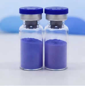 Clear Crimp Top Glass Vials with Blue Flip Caps | Bulk <b>Copper</b> Peptide Lyophilized <b>Powder</b> Skincare Vials with Warehouse Stock - Product Image 1