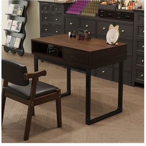 Mesa de Manicura de Madera Contrachapada Estilo Retro Americano con Cajón para Salón de Uñas - Product Image 4