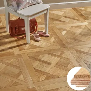 China brass inlay strip floor parquet marble inlay wood tiles for flooring metal flower inlay solid wood parquet flooring
