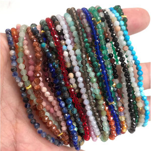 3mm Natural Crystal Quartz Faceted Rondelle <strong>Beads</strong> <strong>Bracelets</strong> Strand Elastic Beaded <strong>Bracelet</strong> Agate Zircon Garnet <strong>Beads</strong> - Product Image 3