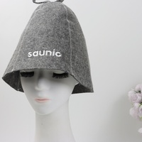 Gorro de Sauna de Fieltro Reciclado Ecológico Color Gris Vapor, Venta al por Mayor, Logotipo Personalizado, Directo de Fábrica, Gorro para Baño de Vapor y Spa