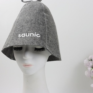 Gorro <span class=keywords><strong>de</strong></span> Sauna <span class=keywords><strong>de</strong></span> Fieltro Reciclado Ecológico Color Gris Vapor, Venta al por Mayor, Logotipo Personalizado, Directo <span class=keywords><strong>de</strong></span> Fábrica, Gorro para Baño <span class=keywords><strong>de</strong></span> Vapor y Spa - Product Image 3