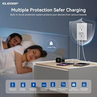 Prise murale électrique standard américaine ELEGRP avec ports USB PD 15 ampères, type A et type C
