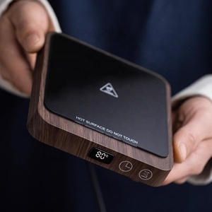 <span class=keywords><strong>Calentador</strong></span> de <span class=keywords><strong>Tazas</strong></span> Eléctrico <span class=keywords><strong>para</strong></span> Escritorio, <span class=keywords><strong>Calentador</strong></span> de Bebidas Inteligente con Acabado de Madera, Pantalla Digital de Temperatura, Temporizador, Posavasos Termostático - Product Image 1