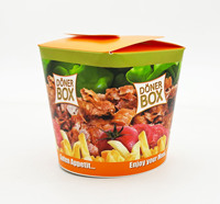 Mitnahme-Schnellimbissverpackungen, To-Go-Verpackung, Dönerbox, 750ml Pasta Box Kraft, Papier Nudelbox, Dönerbox Druck, Kebab Box