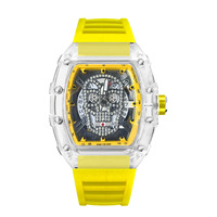 Reloj de hombre personalizado Cubo de vino reloj de cuarzo moda transparente impermeable reloj de pulsera personalizado para hombre OEM