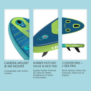 10'6"X32" Green Inflatable ISUP <strong>Standup</strong> <strong>Paddleboard</strong> with Adjustable Paddle - Product Image 5