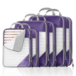 Ensemble de 6 organiseurs de rangement pour valises, ensemble de 6 cubes de rangement extensibles, organiseurs de voyage pour bagages, sac de compression - Product Image 2