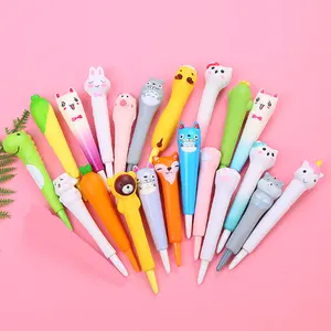 Caneta esferográfica personalizada de espuma pu, caneta esferográfica de moldagem animal para alunos, caneta esferográfica de liberação