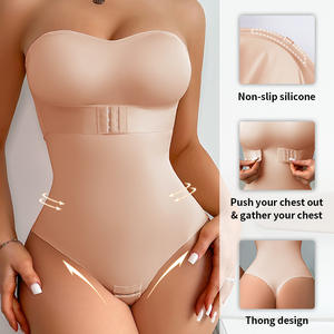 Combinaison gainante <span class=keywords><strong>bustier</strong></span> à boucle avant <span class=keywords><strong>pour</strong></span> femme, élastique et froncée, effet ventre plat, Faja - Product Image 1
