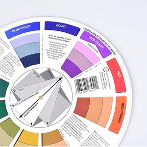 Roue chromatique pour artistes 12 couleurs, 14 x 24 cm, guide de mélange d'encre pour maquillage, peinture et cours d'art - Product Image 4