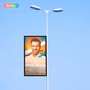 Refee outdoor waterproof street pole lcd screen 2500nits high brightness digital advertising display
